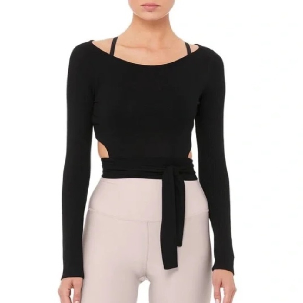 Alo Yoga Barre Long Sleeve Wrap Top